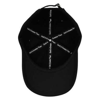 Black GodIsGreaterThan Baseball Cap – Faith, Style, and Comfort Combined